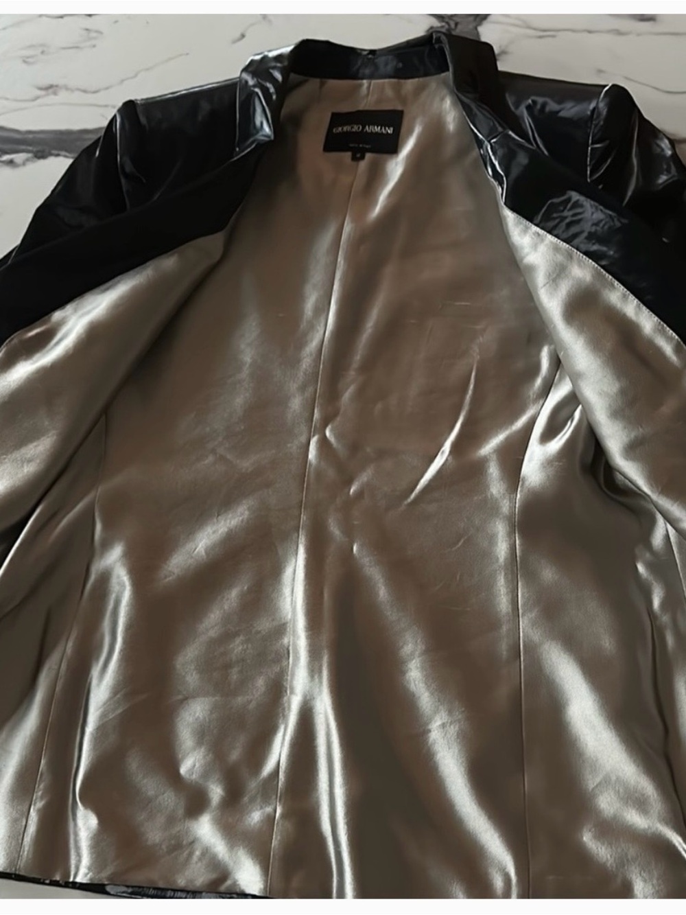 Giorgio Armani Shiny Black Women's Blazer - Picture 10 of 10